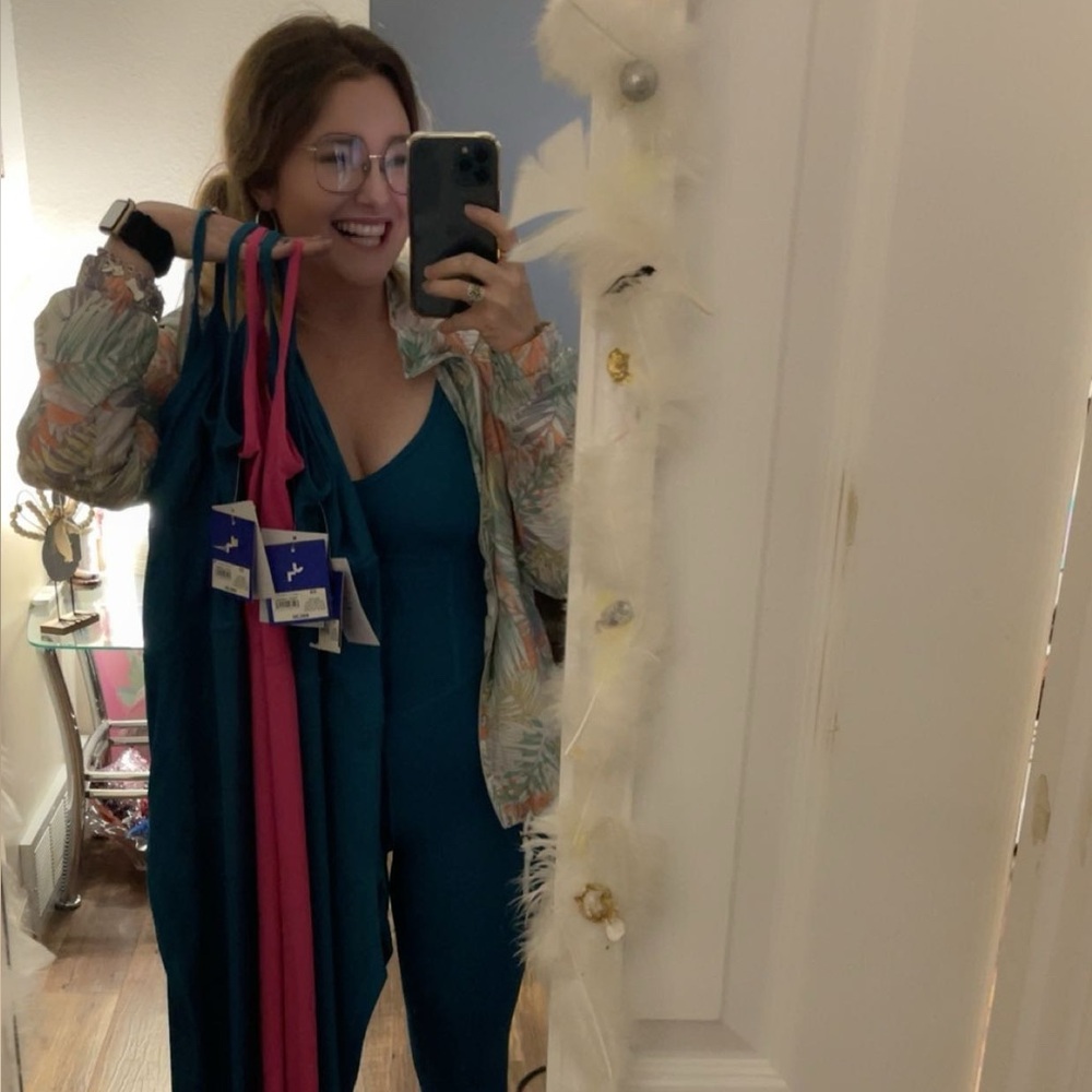 Teal size Small Joy Lab Jumpsuit spandex material